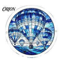 Stained Glass Style Puzzle Acrylic Suncatcher, Artistic Window Hanging Ornament, 7.48 Inch Sun Light Catcher Decoration, Ideal for Gifting And F blue