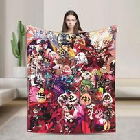 Hazbin Hotel Anime Antklodė Minkšta Šilta Lovos Pledas Žiemos Dekoratyvinis Svetainės Spausdintas Lovatiesė 75X95CM gray