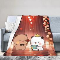Bubu  Dudu Heart Love Blanket Super Warm Fluffy Plush Throw for Students Living Room Bedding Flannel Bedspread Cover 75X95CM