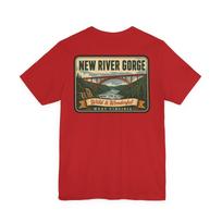 New River Gorge - Mid Century National Park T-Shirt | Retro West Virginia Bridge Graphic Tee | Vintage Travel Souvenir Shirt 2XL