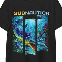 Subnautica T Shirt Gamer Unisex, Video Game Graphic Tee, Sci Fi Ocean Adventure Shirt, Gaming Merch Gift for Fans, Cool Style Top Streetwear L blue