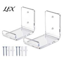 Snowboard Storage Solution Acrylic Skateboard Bracket, Wall Mount Horizontal Display Rack, Clear Space Saving Rack Sturdy Longboard Holder, 2pcs