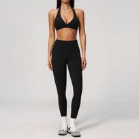 New sports suit women's cream peach buttocks high elastic slim fitness outdoor sports yoga clothes S