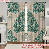 Lush tree pattern Print Drapes Room Darkening Window Curtains for Home Decor,Rod Pocket Blackout Curtains Bedroom 60×150cm
