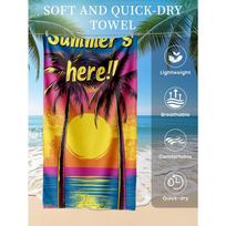 Vibrant Tropical Floral and Monstera Pattern Quick Dry Lightweight Breathable Comfortable Beach Towel for Beach Vacation Use 50x100cm