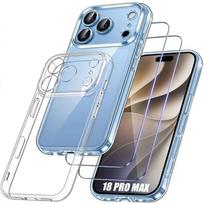 Coque pour iPhone 18 Pro Max, Silicone Antichoc Anti-Rayures Slim Transparent - 2 Verres Trempés