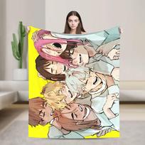 Aliens Music Cartoon Stages Fleece Throw Blankets Mizi Sua Till Luka for Bed Knitted Blanket Office Super Soft Breathable Size: 75*100cm, Weight: 230 GSM