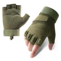 Half Finger Gloves For Men And Women, Breathable, Outdoor Training, Sports Cycling, Motorcycle Thin Gloves L armijos žalia spalva
