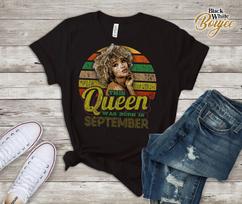 Womens Born In August Black Woman Queen Afro Girl Birthday Gift T-Shirt August Zodiac Tee Shirt S