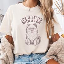 Pomeranian Shirt, Cute Pom Dog Lover Tee, Comfort Colors Pomeranian Gift, Dog Mom Shirt, Funny Dog Graphic T shirt, Pet Lover Top XL