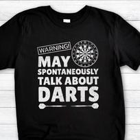 Funny Darts Player T-Shirt: Spontaneous Darts Talk Tee L
