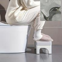 Detachable Thickened Non‑Slip Toilet Squat Stool, Portable Easy‑Clean Footrest pilka