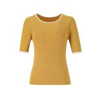 Sup Color Block Point Short Sleeve Sweater (Sz7Sk30) Ivory(22)/Fff