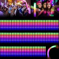 100Pcs LED Glow Sticks Bulk Colorful RGB Glow Foam Stick Cheer Tube Dark Light for Xmas Birthday Wedding Party Supplies įvairiaspalvis