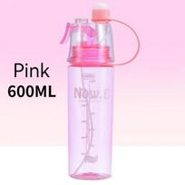600ml Naujas Kūrybingas Purškiamas Vandens Butelis Nešiojami Purškiami Buteliai Lauko Sportui Sporto Salė Geriamieji Indai Buteliai Vandens Gerklių 600ml rožinė