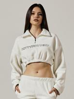 Kitty Pottery Boa Embo Crop Top [Ivory] Navy/Free