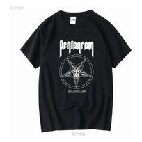 Camiseta De Algodon Negra Pentagram Goat Head Relentless XXXL