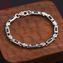 Hot Selling High Quality Silver Tang Grass Pattern Bracelet for Men and Women Fashion Turkiye Style Luxury Bracelet Necklace 18
