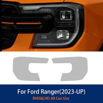 Dūminės juodos priekinės žibintų apsauginės plėvelės Ford Ranger 2023-2025 T9 Wildtrak Raptor Automobiliui Skaidrus TPU Lipdukas Aksesuaras 2 vnt. with tools skaidri