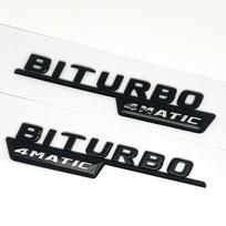 2 vnt. Automobilio raidės Sparno apdailos ženklelis BITURBO 4MATIC Plus Emblema Lipdukas Mercedes AMG C43 E43 GLE43 GLC43 W205 W213 Priedams Gloss Black 2pcs