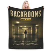 Comfort Backrooms Siaubo Filmo Antklodė Prekės Lova Dekoratyvinės Mesti Antklodės Minkštas Flanelinis Kelionei Size: 75*100cm, Weight: 230 GSM