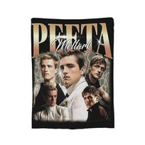 Peeta Mellark Riboto leidimo Bado žaidynių pledas Vilnos Rudens/Žiemos Daugiafunkcinis Super Minkštas Mesti Pledai Sofai Miegamojo Antklodė Size: 75*100cm, Weight: 280 GSM beige