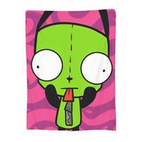 Invader Zim Gir Blanket Velvet Textile Decor Multifunction Super Warm Throw Blankets for Bed Couch Bedding Throws Size: 75*100cm, Weight: 230 GSM