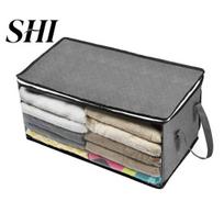 Large Folding Under Bed Quilt Blanket Home Clothes Storage Bag Box Organizer pilka