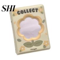 Small Photocard Binder 3 Inch Mini Photo Album 40 Pockets Hollow Cloud/Flower/Cake/Pudding Cover Book Portable PVC Idol Picture Holder Home Supplies šviesiai geltonos spalvos