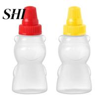 Squeeze Bottles 2Pcs Sauce Food Grade Creative Shape Dustproof Transparent Multipurpose Fresh-keeping Jars BPA Free Cartoon Bear Style Ketchup Kitchen 2pcs