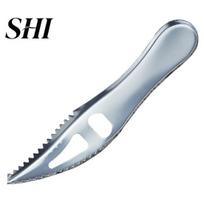 Fish Grater Scale Scraper Double Row Sawtooth Sharp Convenient Perfect Fitting Comfortable Handle Kitchen Tool Remove Scales Silver Color Stainless sidabras