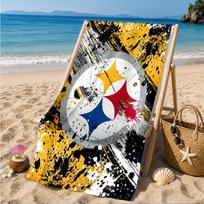 Pittsburgh Steelers Logo Art Beach Towel, Quick-drying, Easy to Care for, Suitable for Both Fitness and Beach Vacations,Sports Essential 70cmx140cm(27x55inch)