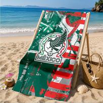 Mexico Football Crest Beach Towel, Quick-drying, Easy to Care for, Suitable for Both Fitness and Beach Vacations,Sports Essential 70cmx140cm(27x55inch)