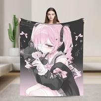 Jirai Kei Minkštas pledas Vaikams Pliušinis pledas Grafinis namų dekoras Flanelinis lovatiesis Sofos lovos užvalkalas 75X95CM