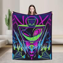 VOX H-Hazbin Hotel Alastor Žaidimų pledas Super šiltas pledas svetainei Dekoratyvinis grafinis lovatiesis Sofos lovos užvalkalas 75X95CM