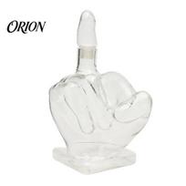Unique 3D Finger Shape Bottle Middle Whiskey Decanter, 1000ml Glass Fist Dispenser with Stopper, Father's Day Present Hand Liquor for Home Bar,