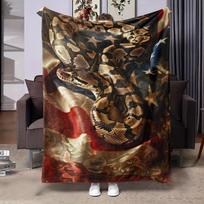 Milžiniško pitono vėliavos pledas Dvipusis flanelinis užklotas nuotykių ieškantiems visų sezonų komfortas Egzotiškos kelionės dovana 75X95CM