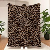1 vnt. prabangus leopardo rašto flanelės pledas - minkštas, jaukus ir hipoalerginis, idealus sofa, lova, biurui ir lauko naudojimui 75X95CM