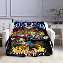 Cuphead Cartoon Printed Blankets Picnic Blanket Fashion Bed Linings Flannel Warm Blanket Soft Comfortable Blanket Birthday Gift 75X95CM