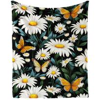 Ramunėlių gėlių pledas Minkštas Šiltas Jaukus Lengvas pliušinis flanelinis pledas namams Biurui Sofai Lovai Sofa Kėdei Kelionėms Dekoras 75X95CM