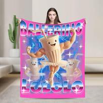 Ballerino Lololo Italijos smegenų puvimo megztas pledas flanelinis šiltas pledas lovai miegamajam antklodė 75X95CM