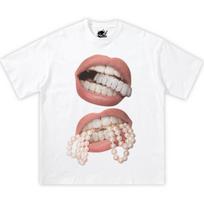 Double Pearls Grillz Graphic Boxy T-Shirt, oversized, graphic, t-shirt, streetwear, y2k, funny, Christmas gift shirt, t shirt, meme, kids S