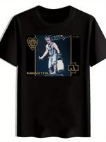 Black Rammstein Graphic T-shirt - Casual Crew Neck S įvairiaspalvis