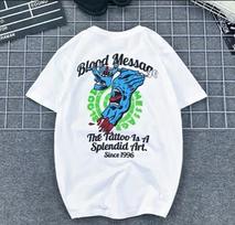 Weird Demon Tattoo Sleeve Graphic Buddha Hand Retro Cartoon Print Pure Cotton Short-Sleeved T-Shirt for Men and Women S įvairiaspalvis