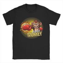 Punch Monkey T Shirt Summer  Pure Cotton TShirts For Adult Leisure Casual Tshirt ShortSleeved Vintage Tees S įvairiaspalvis