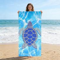 Waves and Sea Turtles Beach Towel Quick-drying Super Absorbent Suitable for Swimming Beach Pool Gym Summer Gift for Friends 50X100CM