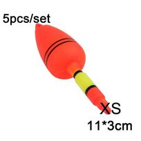 5pcs/set Hot Plastic Bobber Light Stick Eva Foam Fishing Night Float Ball Boia XS