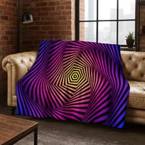 D Mosaic Visual Geometry Illusion Flannel Blanket Soft Warm for Bedroom Living Room Bed Travel Camping Picnic Gift Size: 75*100cm, Weight: 230 GSM