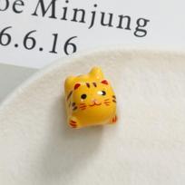 Cat Ceramic Calico Cat Beads Kitty Fortune Cat Loose Spacer Beads Fashion Ginger Cat Beads  Pendant Ginger Cat