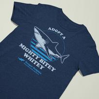 Funny Shark T-shirt – Adopt A Mighty Bitey Whitey, Sealife Tee 4XL